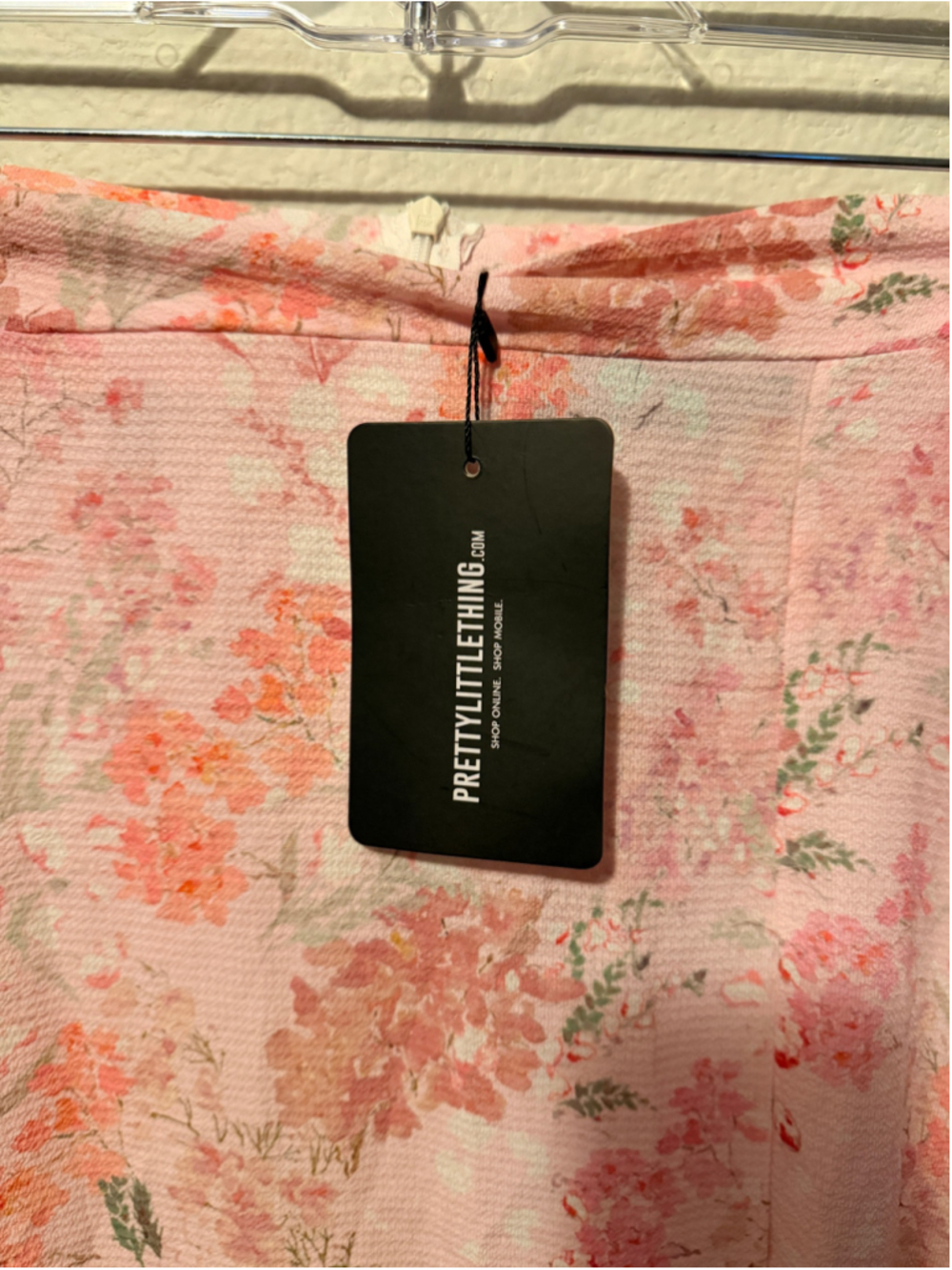 Women's PrettyLittleThing Floral Midi Skirt Pink Orange Size 8